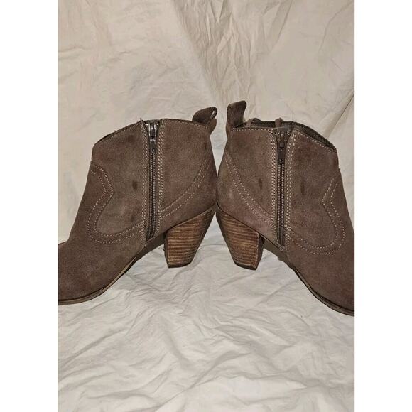 Steve Madden Boots Womens 6.5 Brown Cian Fringe Ankle Bootie Suede Side Zip - Picture 7 of 10